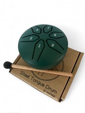 Steel Tongue Drum - Green 6-Note Handpan